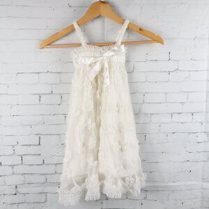 LUNA IVORY SLEEVELESS FLORAL APPLIQUE FORMAL COMMUNION DRESS SIZE 3T